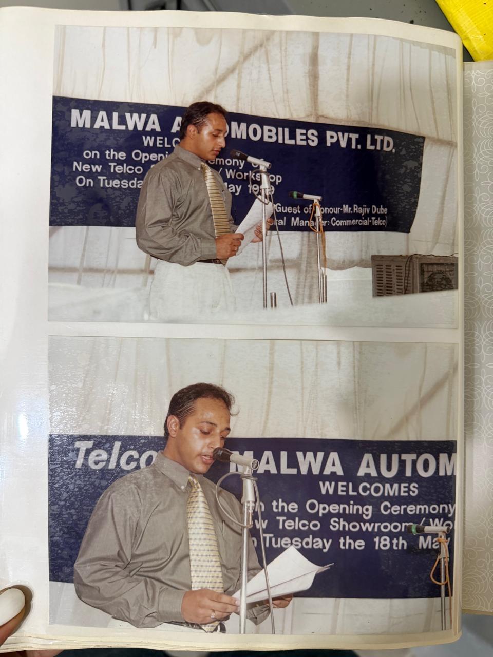 Chander Mohan Sharma at the Telco showroom opening ceremony, 1998