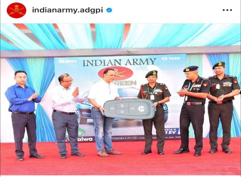 Malwa Automobiles handing over India's first EV to the Indian Army